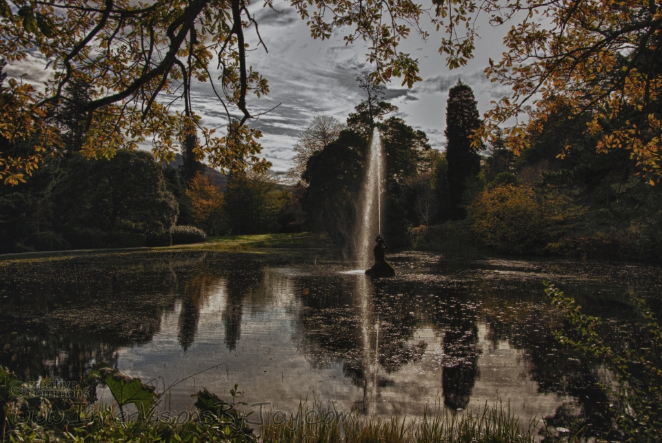 Fountain at Dusk in Powercourt, Ireland